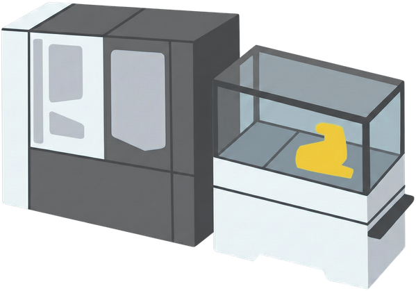A machining module with a robot cell